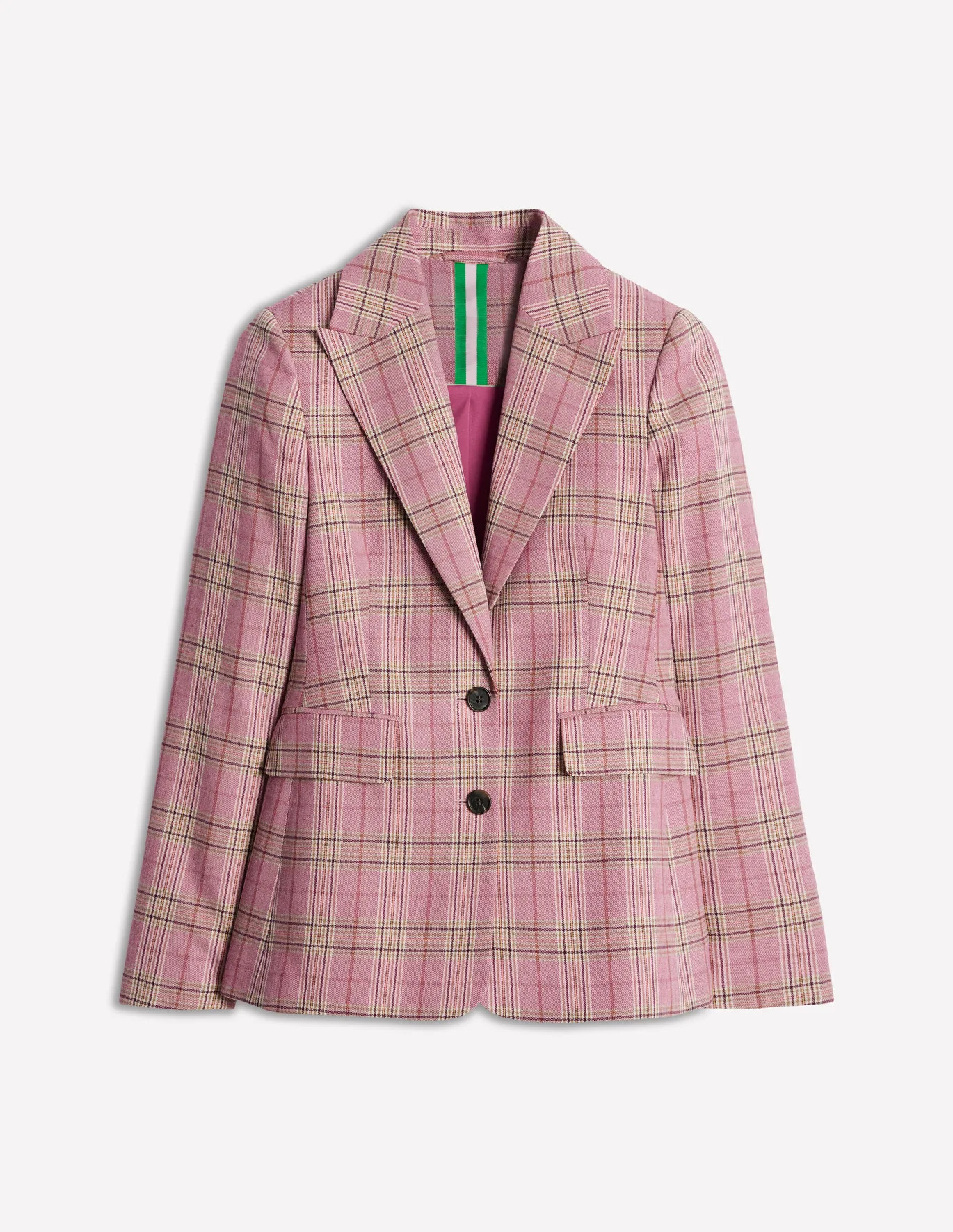 Marylebone Cotton Blazer - Pink Check | Boden US | Boden (US)