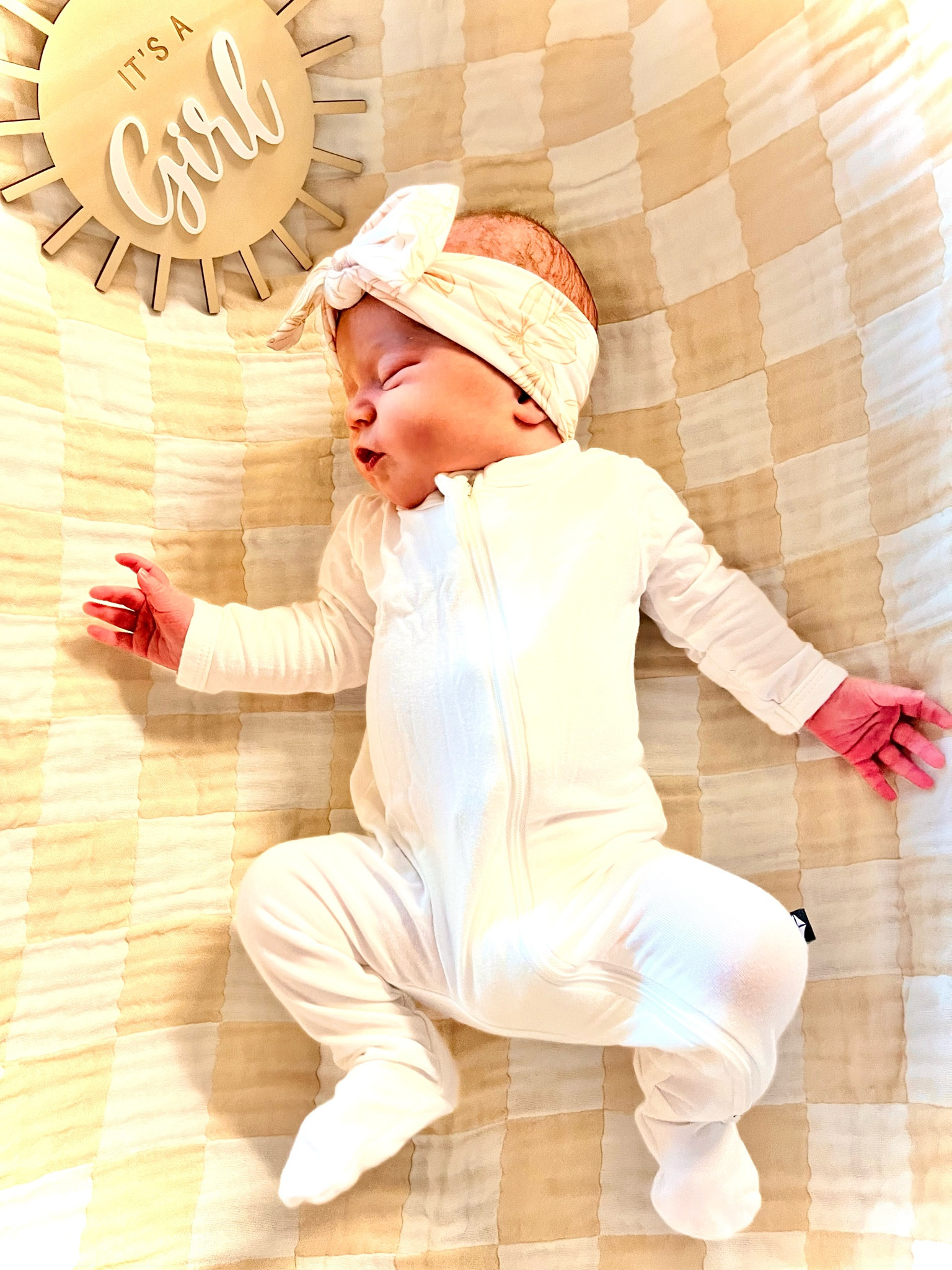 for all you surprise gender mamas- this announcement sign was PERFECT! Paired with the beige/white outfit and blanket worked out so well and I had a cutie little bow and beanie once we found out! 😍

#LTKBump #LTKBaby #LTKKids