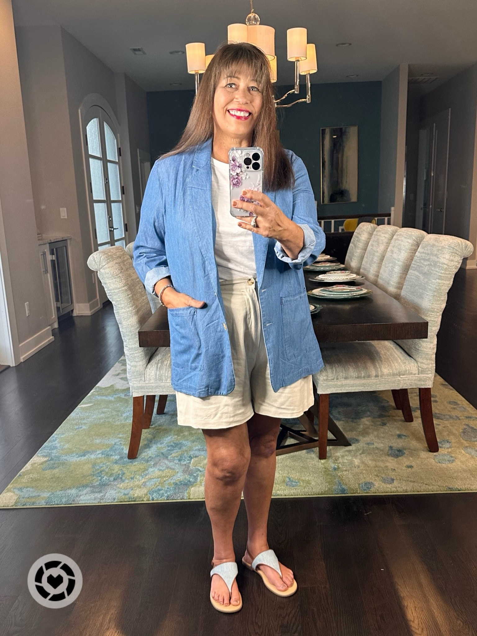Cute Jean blazer, shorts, sandals @walmart. Sizes XS to 3XL. I’m wearing the XL. 

#jean
#walmart
#linen

#LTKshoecrush #LTKfindsunder50