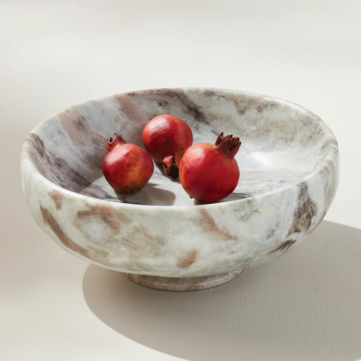 Brunello Brown and White Marble Decorative Footed Bowl | Wayfair North America