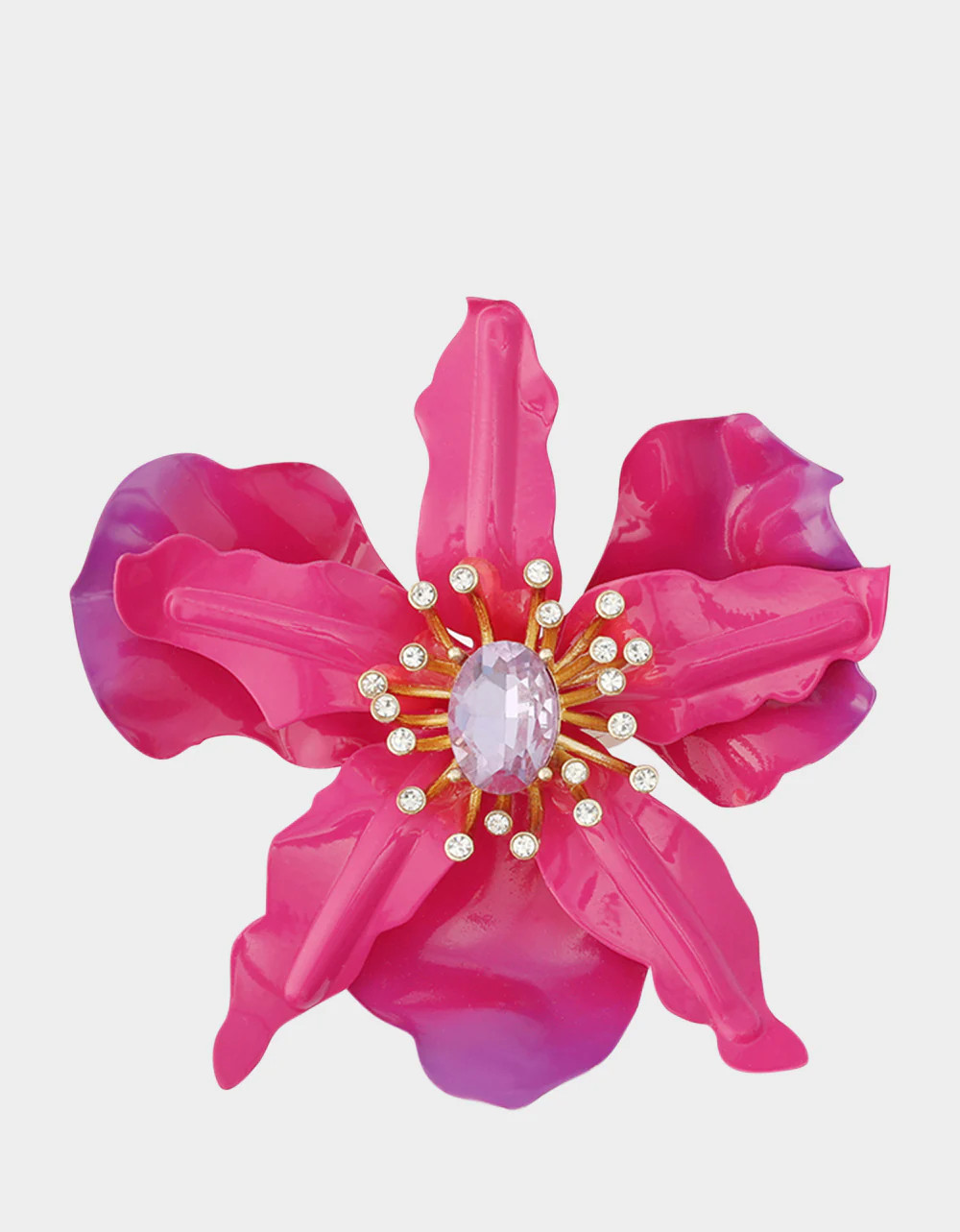 ORCHID COCKTAIL RING PINK Rhinestones Flower Women's Statement Ring | Betsey Johnson