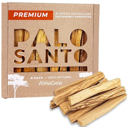 AlmaCura Palo Santo Premium Sticks (8) Smudging Incense Certified Pure Ethically and Sustainably Harvested from Fallen Trees in Peru (NOT Ecuador). Protection, Meditation, Healing, Spiritual Cleansing | Amazon (US)