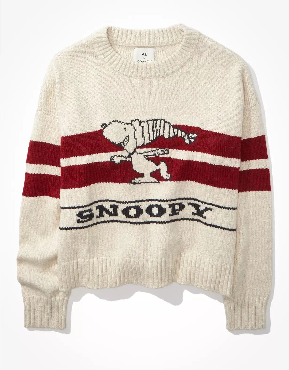 AE x Peanuts Snoopy Crew Neck Sweater | American Eagle Outfitters (US & CA)