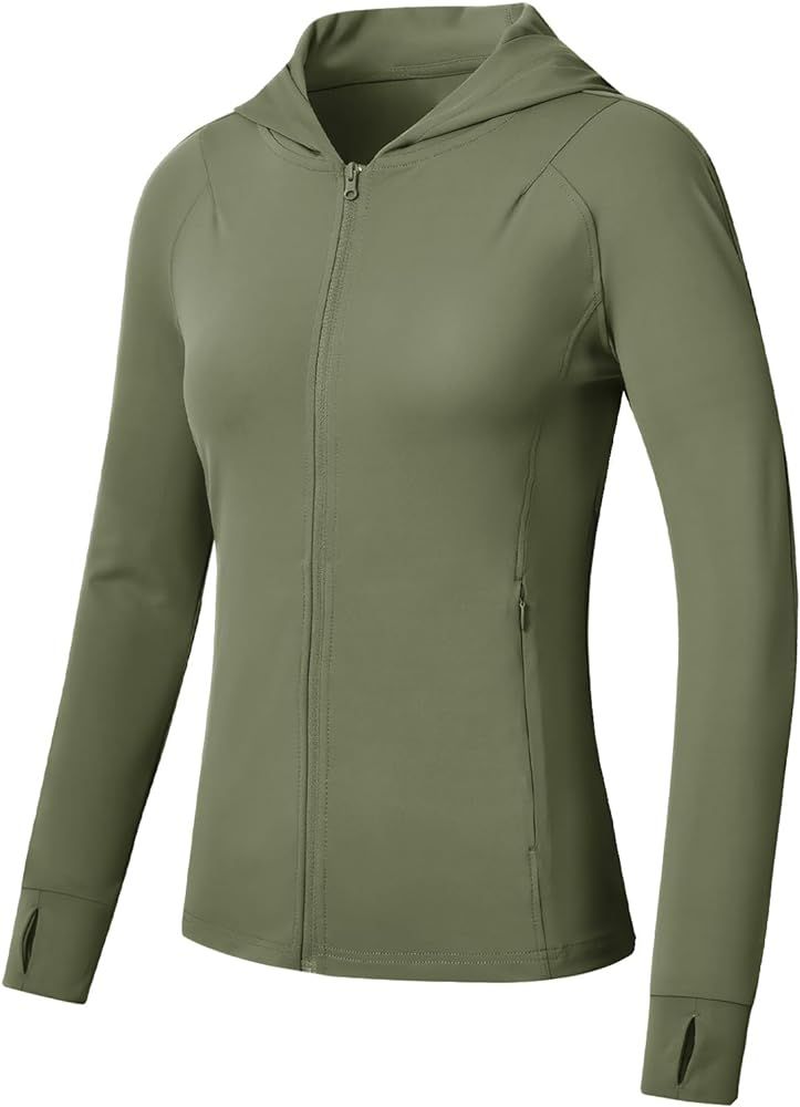 Rdruko Women's Lightweight Workout Jackets Full Zip Sports Gym Jackets for Women Slim Fit Yoga Ja... | Amazon (US)
