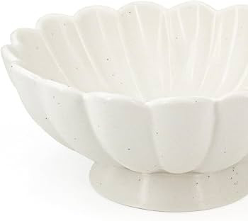 Accessoryway 8" White Fluted Scalloped Decorative Bowls -Moderate Ceramic Fruit Bowl for Kitchen ... | Amazon (US)