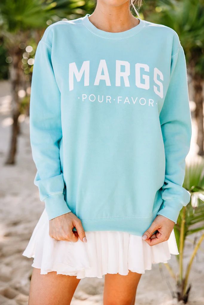 Comfort Colors: Margs Pour Favor Dusty Mint Graphic Sweatshirt | The Mint Julep Boutique