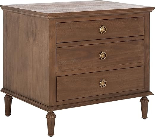 Safavieh Brown (Fully Assembled) Couture Home Collection Lisabet 3-Drawer Wood Nightstand | Amazon (US)