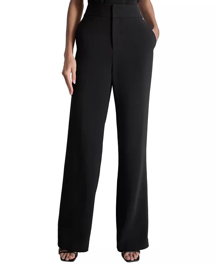 DKNY Women's High-Waist Front-Zip Wide-Leg Pants - Macy's | Macy's