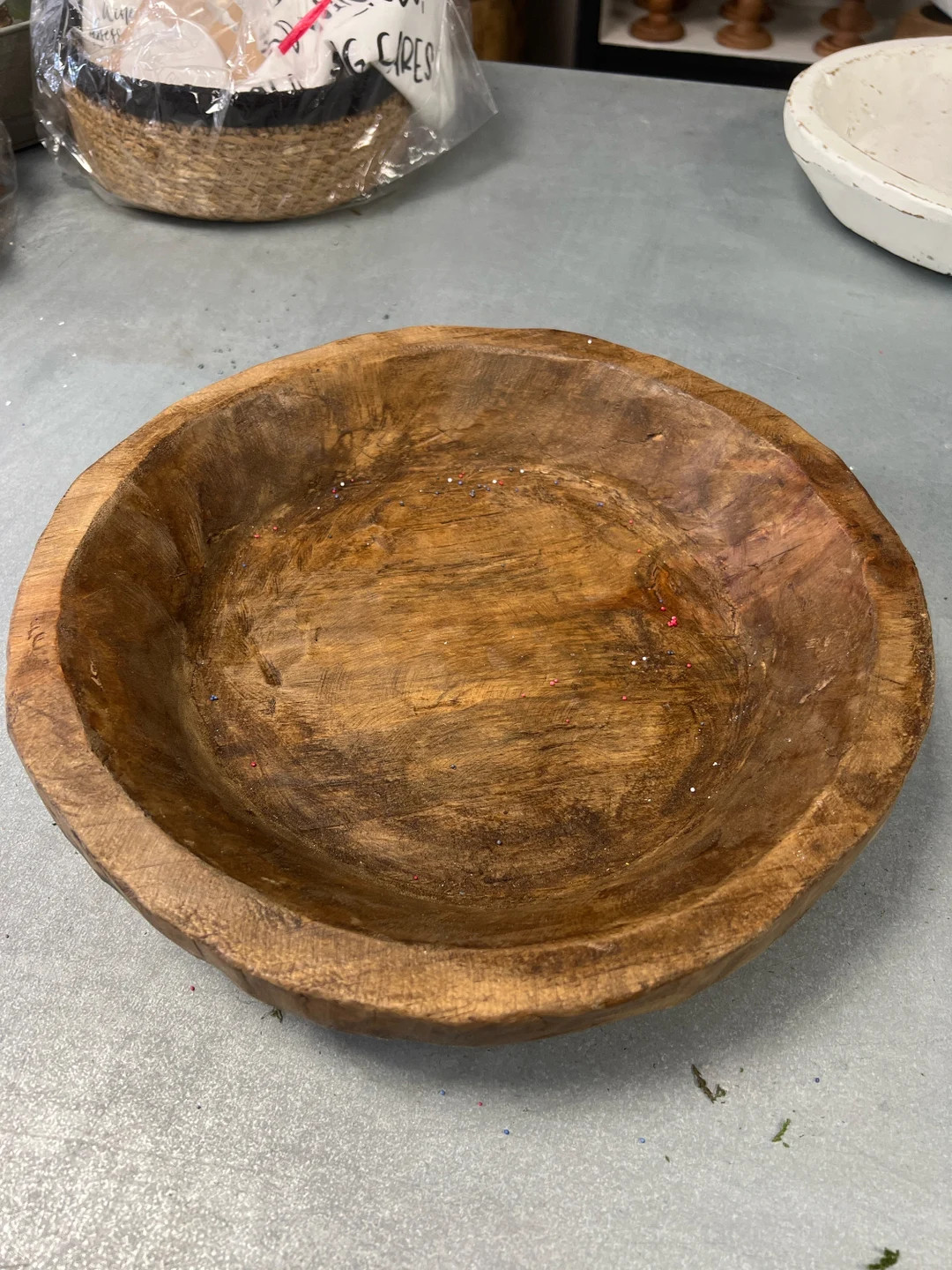 Medium Round Carved Dough Bowl- - Etsy | Etsy (US)