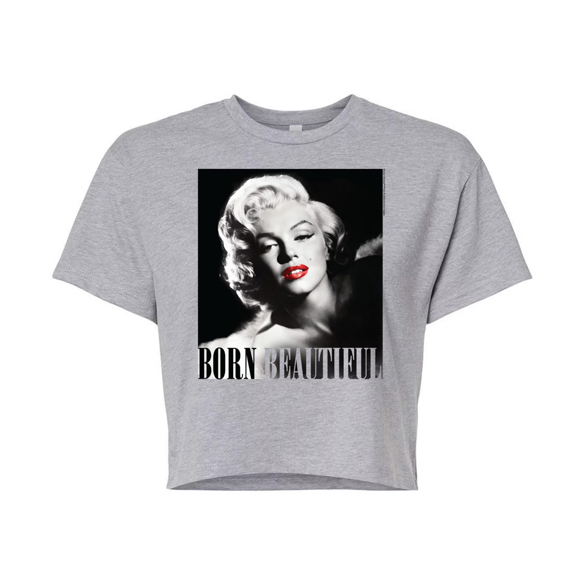 Juniors' Marilyn Monroe "Born Beautiful" Cropped Graphic Tee | Kohl's