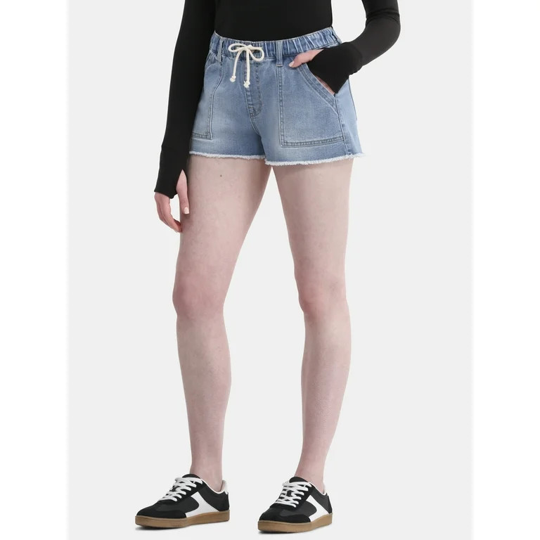 No Boundaries Drawstring Utility Shorts with Porkchop Pockets, 2" Inseam, Women's | Walmart (US)