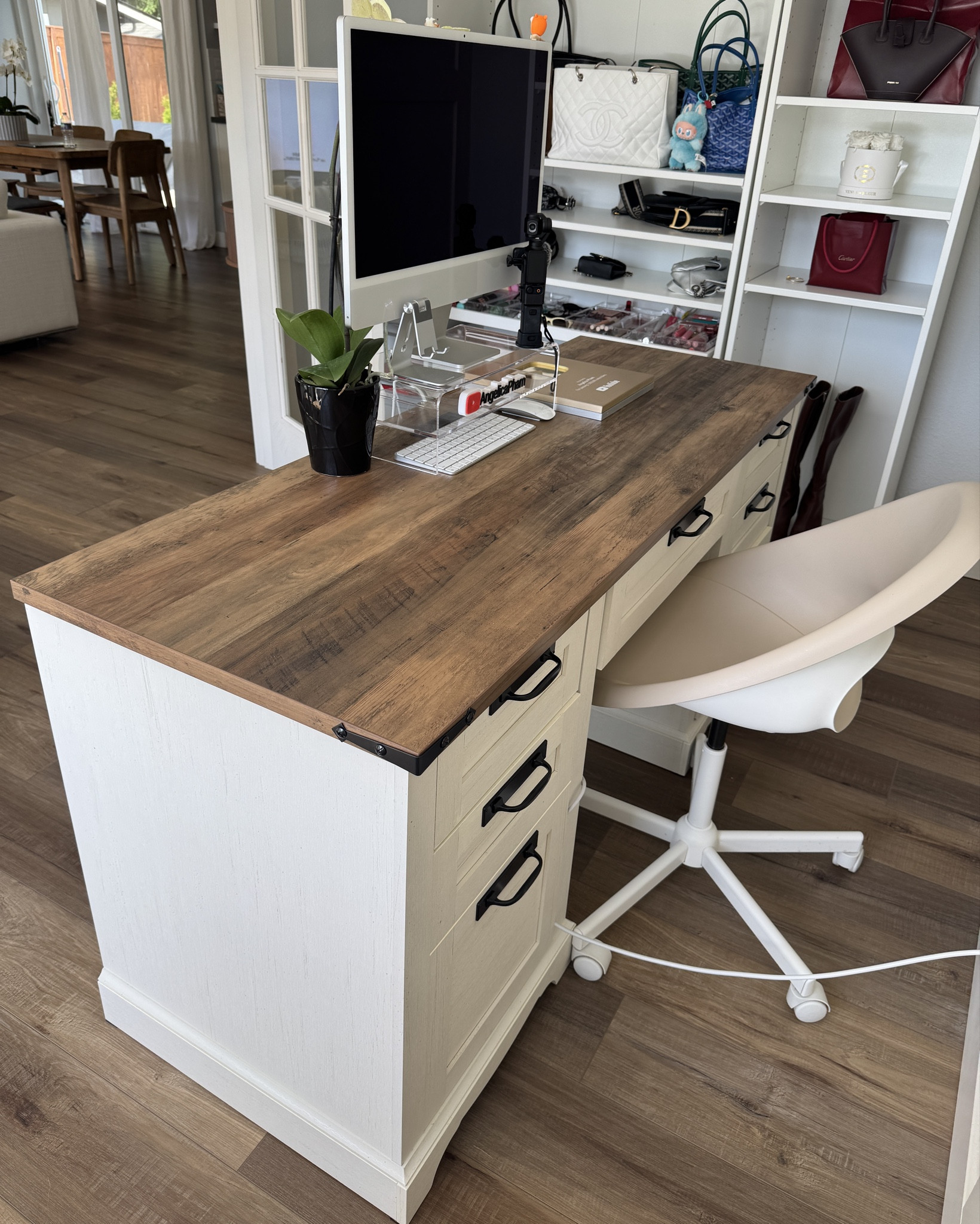 The cutest modern farmhouse 60” executive desk bringing a mixture of wood and mid century  🌾

#LTKSaleAlert #LTKHome #LTKFamily