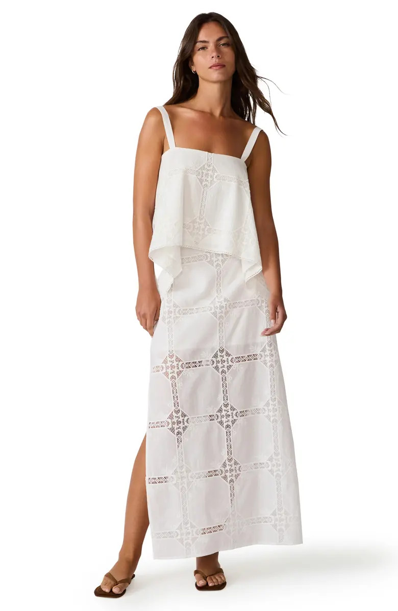Steve Madden Ainslee Embroidered Detail High-Low Cotton Top | Nordstrom | Nordstrom
