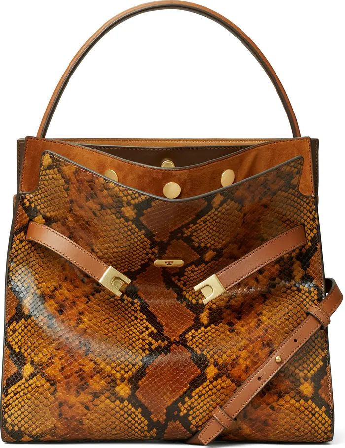 Tory Burch Lee Radziwill Snakeskin Print Small Leather Bag | Nordstrom | Nordstrom