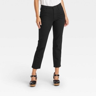 Women&#39;s High-Rise Slim Straight Jeans - Universal Thread&#8482; Black 6 | Target