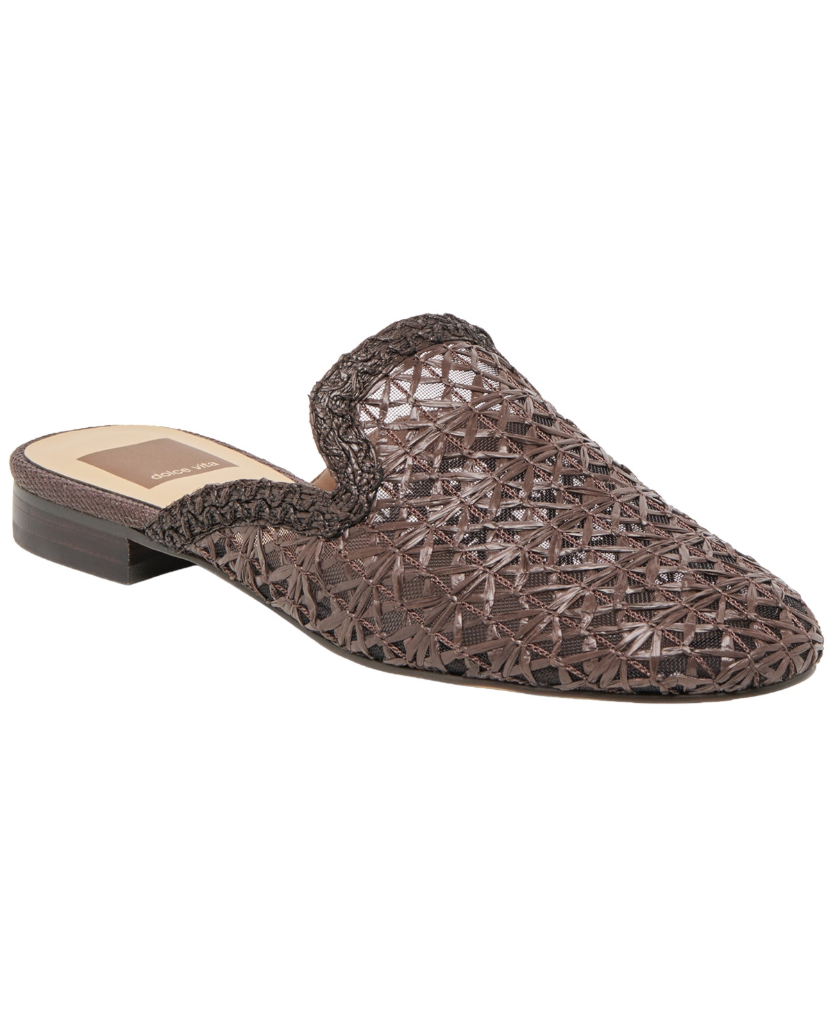 Dolce Vita Women's Kirt Slip-On Mule Flats - Chocolate Raffia | Macy's