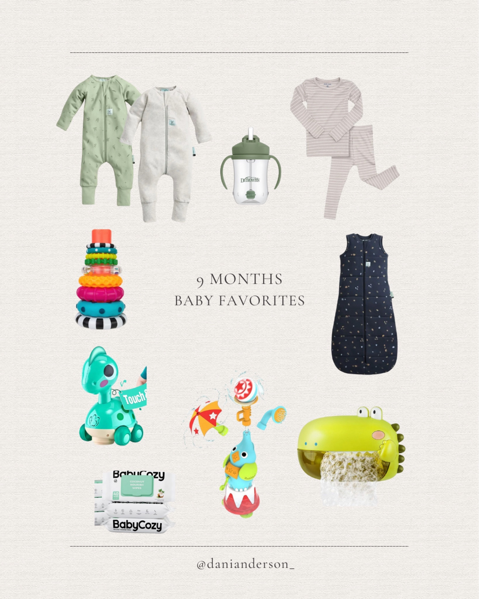 recent baby favorites | bath toys | baby sleep | baby feeding 

sleep sack & onesies are ergopouch