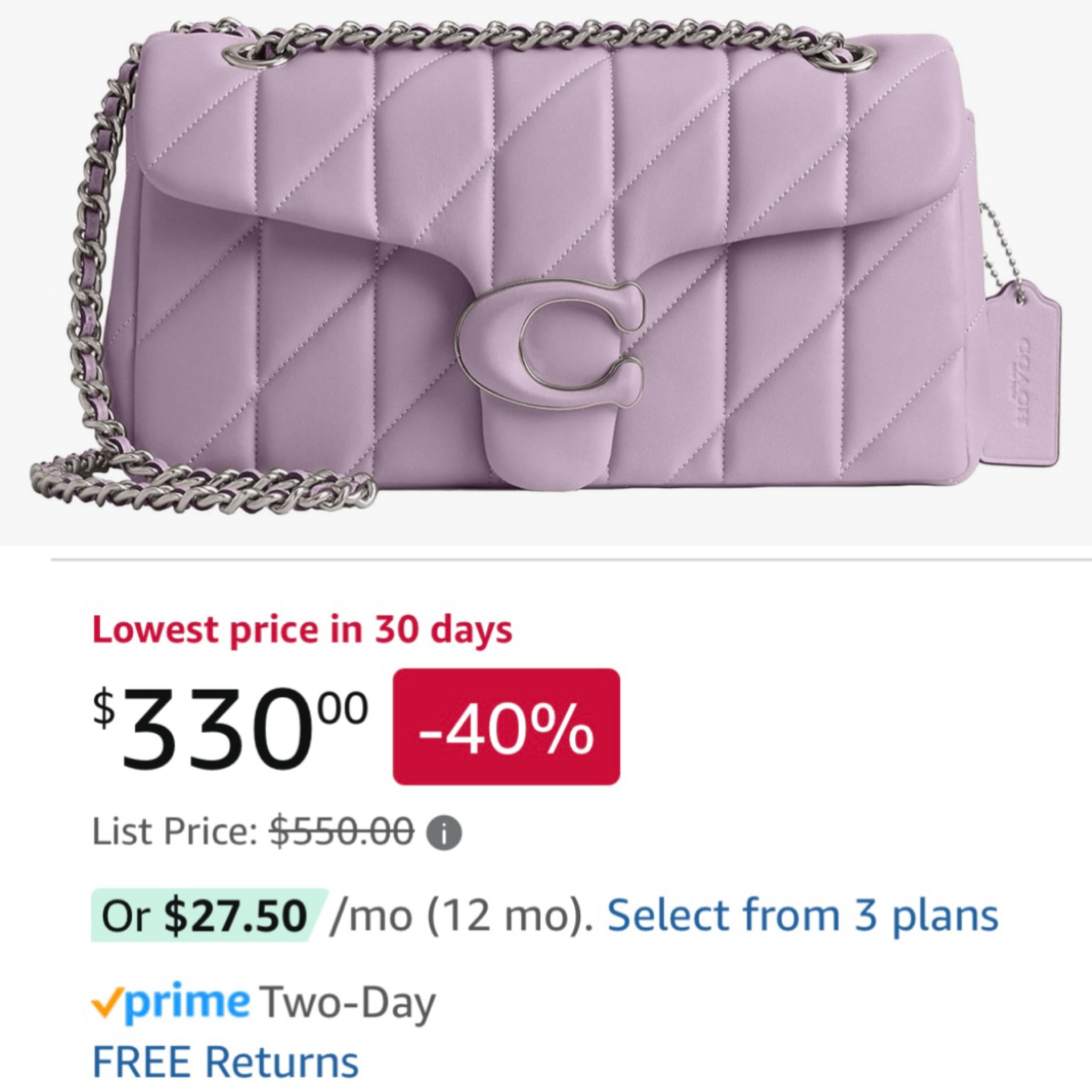 Coach tabby bag on major sale! Such a pretty bag for spring 

Coach sale , spring bag , spring purse , lavender purse , purple bag , lavender bag , amazon deal , Coach tabby 26 sale 

#LTKItBag #LTKStyleTip #LTKSaleAlert