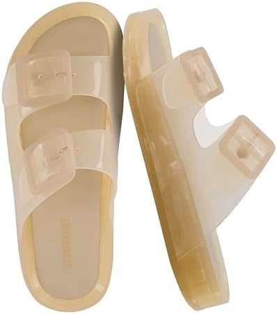CUSHIONAIRE Pool Slides for Women Waterproof Double Buckle Adjustable Slip-On Womens Sandals for ... | Amazon (US)