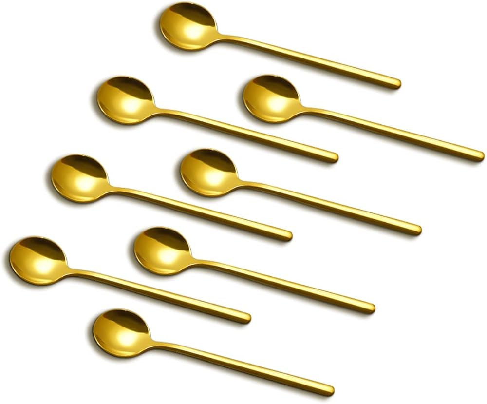 Demitasse Espresso Spoons Set of 8, Mini Coffee Spoons, Gold Small Appetizer Spoons, 5.1 Inch 18/... | Amazon (US)