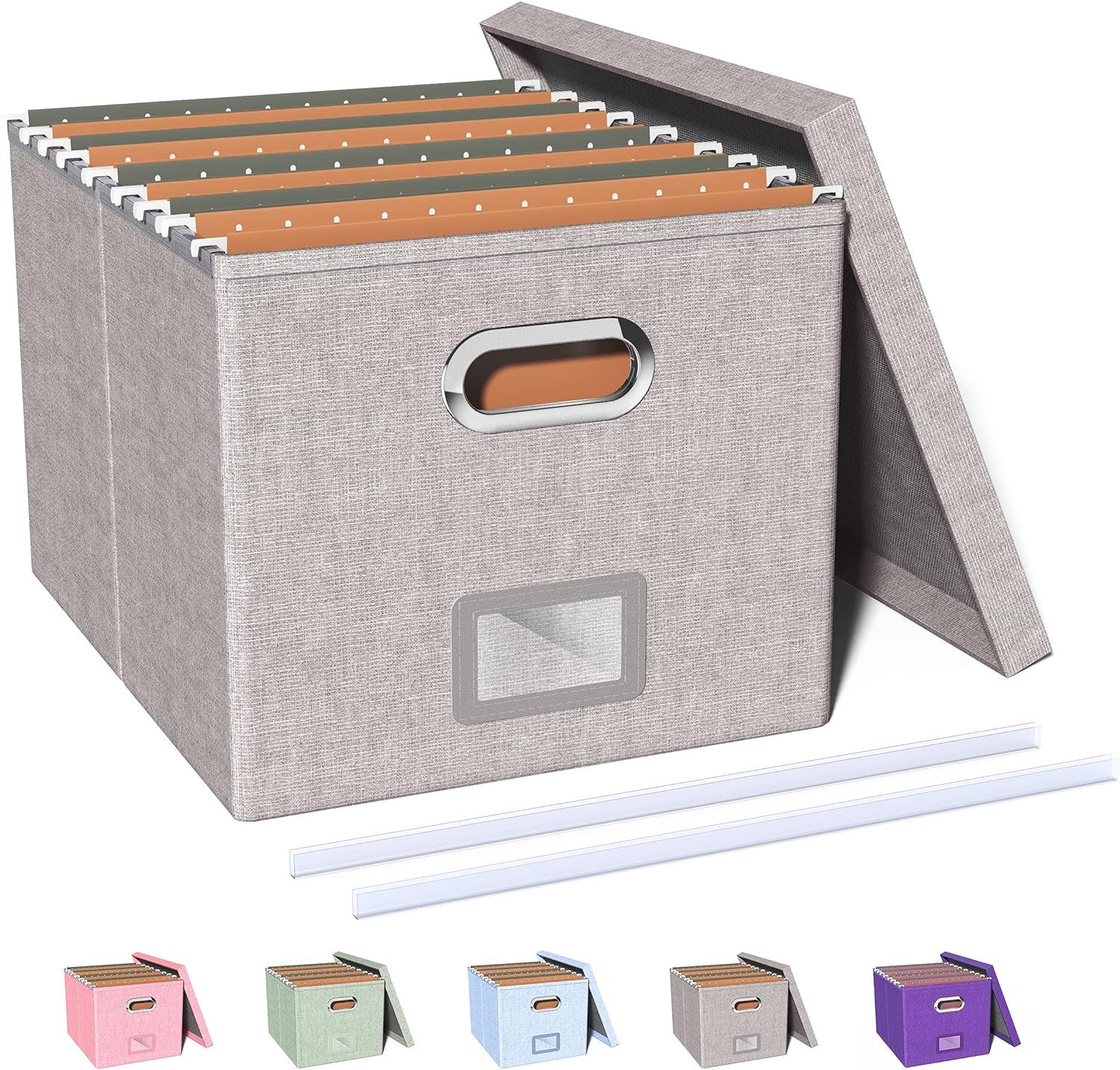 Oterri File Storage Organizer Box,Filing Box,Portable File Box with Lid,Fit for Letter/Legal File... | Amazon (US)