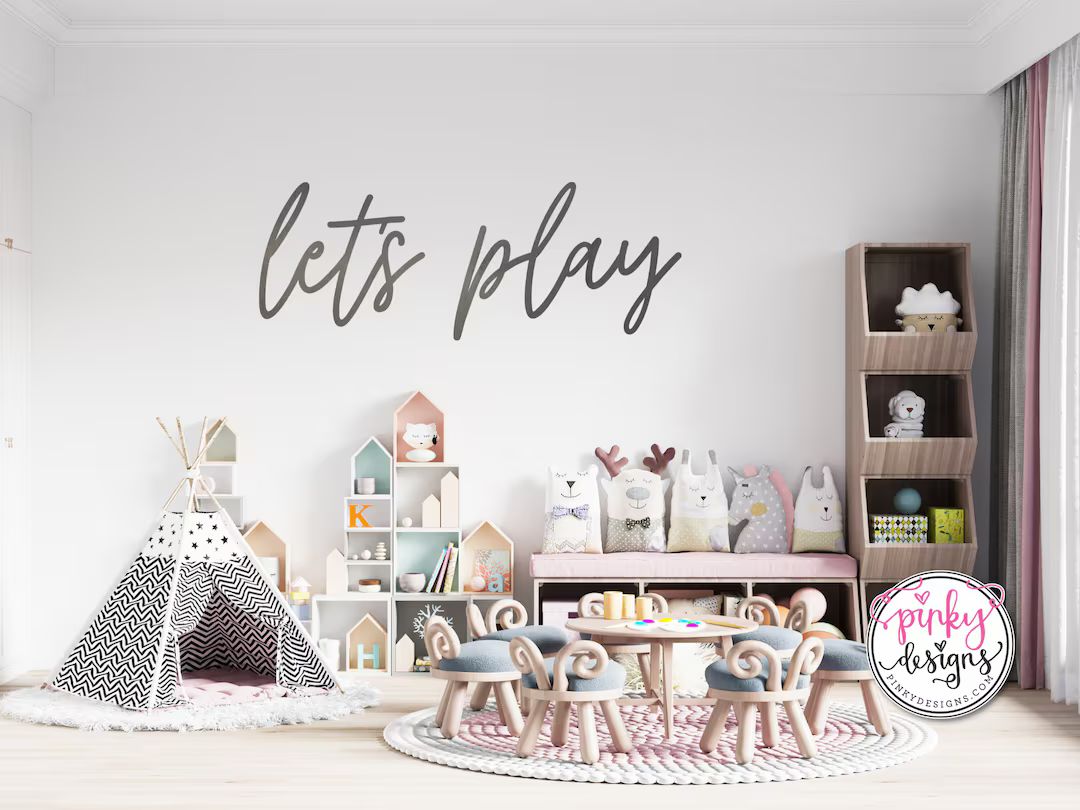 Let's Play Metal Words | Playroom Decor | Kid's Room Decor | Let's Play | Etsy (US)