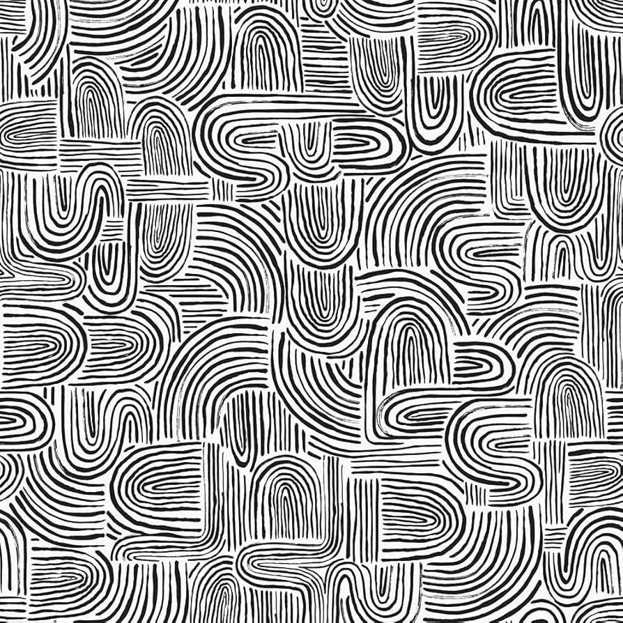 Tempaper Black Pearl Swell Removable Peel and Stick Wallpaper, 20.5 in X 16.5 ft, Made in The USA | Amazon (US)