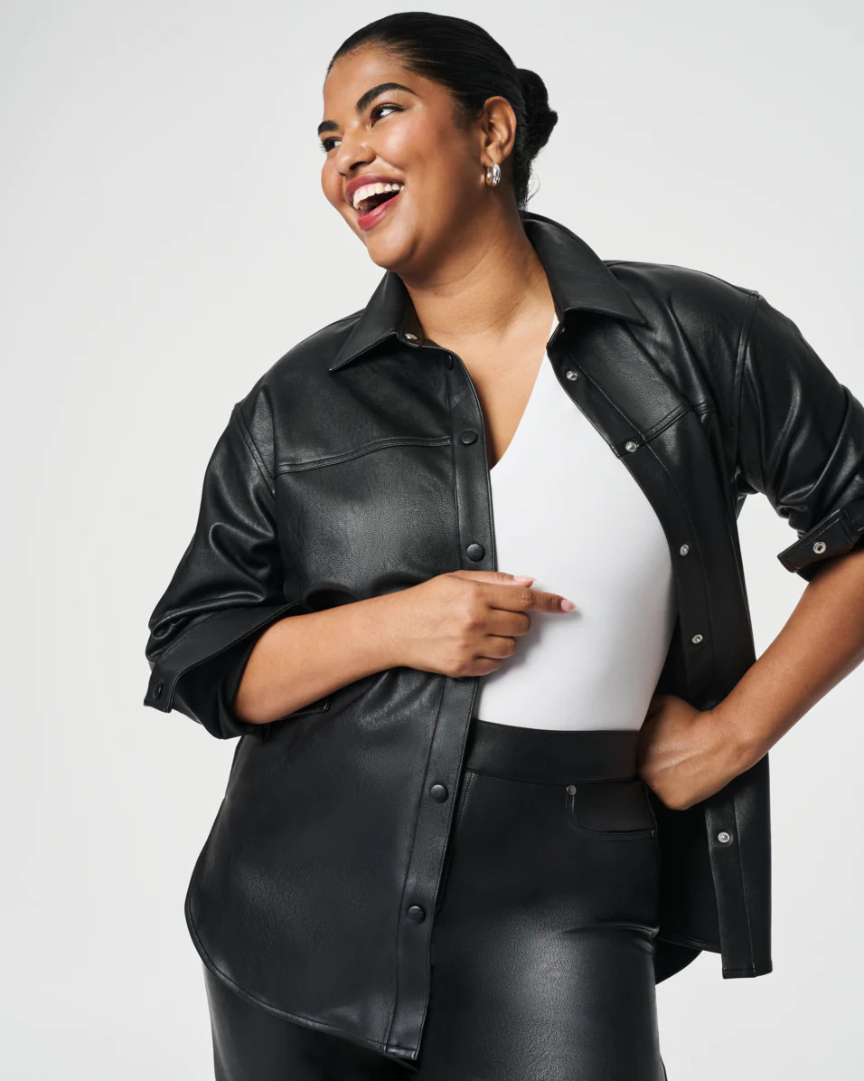 Leather-Like Oversized Shacket | Spanx