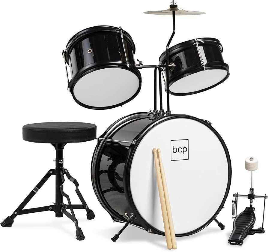 Best Choice Products 3-Piece Beginner Drum Set for Kids Juniors, w/Throne Stool, Cymbal, Drum Sti... | Amazon (US)