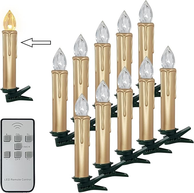 Short Candlesticks LED Taper Candle,4inches Remote Candle Sticks Gold Battery Operated Chandelier... | Amazon (US)