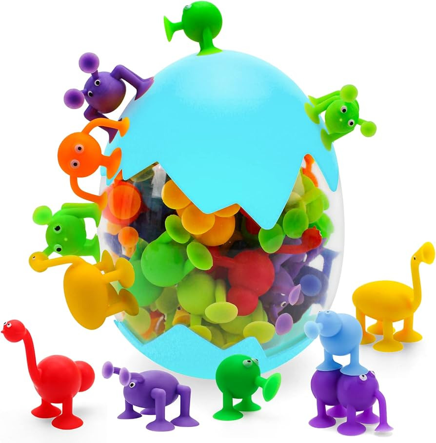 Suction Toys Baby Bath Toy Set-45 Pcs Kids Suction Cup Toys,Bathtub Silicone Building Blocks, Str... | Amazon (US)