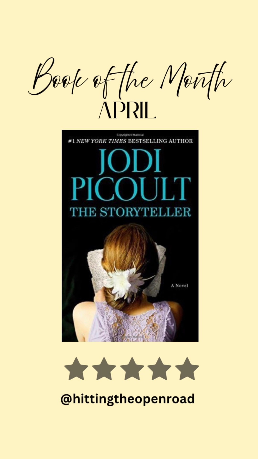 The Storyteller by Jodi Picoult is one of those books that really sticks with you, weaving together past and present in a way that feels both heavy and meaningful. It’s emotional without being over the top, and it makes you think about forgiveness and how the past shapes people long after you finish reading.

#ltkreading #booksiloved #jodipicoult
