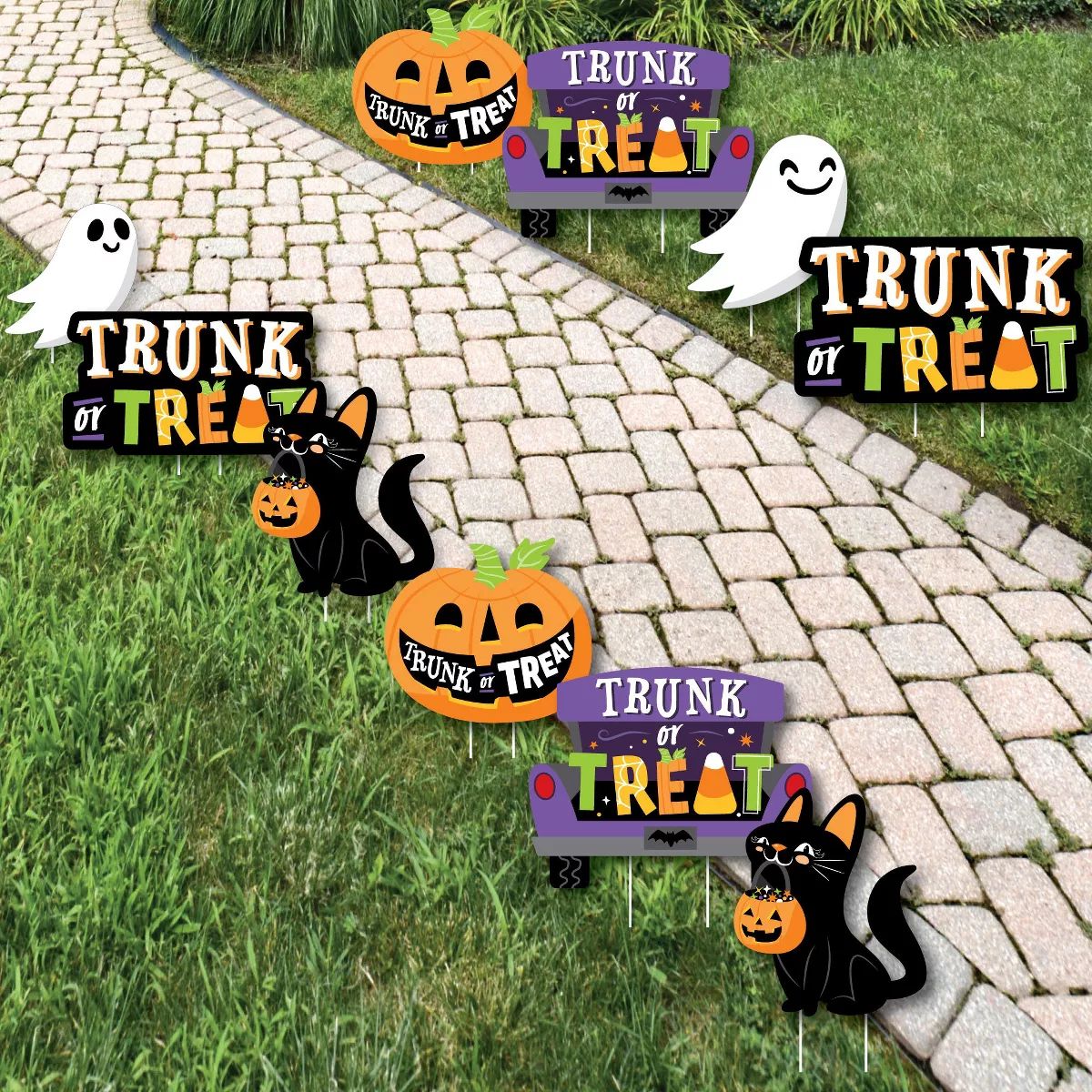 Big Dot of Happiness Trunk or Treat - Cat Pumpkin Trunk Lawn Decorations - Outdoor Halloween Car ... | Target