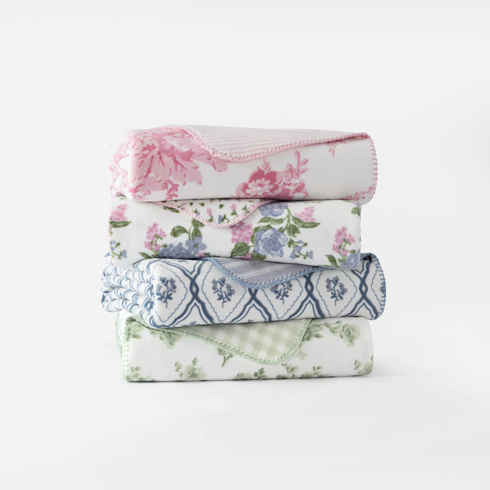 Laura Ashley Reversible Coco Flannel Throw Blanket | Kohl's