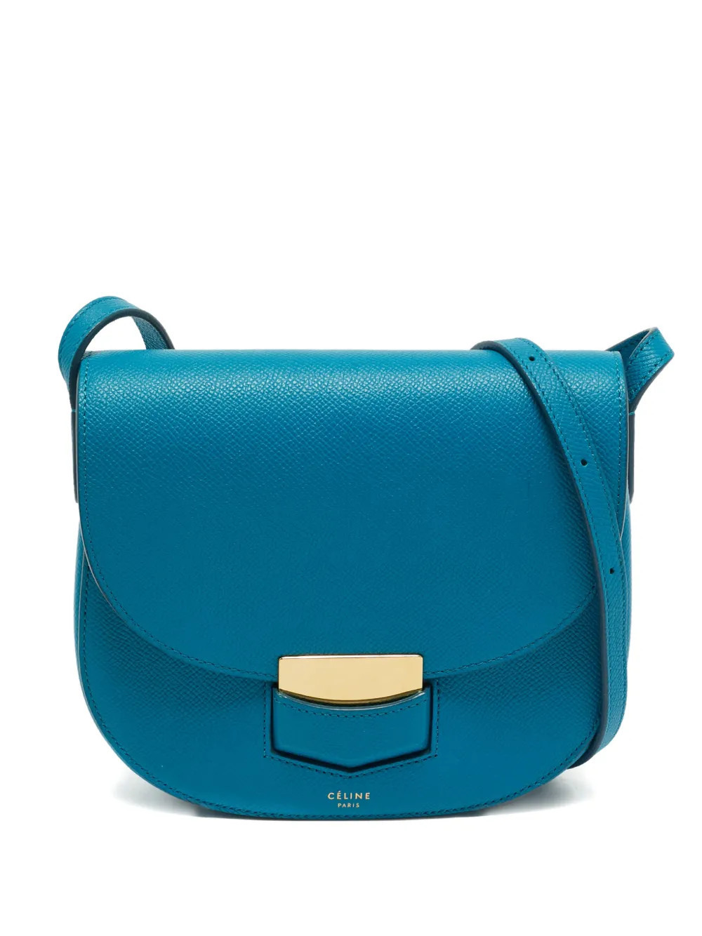 Celine Pre-Owned 2017 small Trotteur leather cross body bag - Blue | Farfetch Global