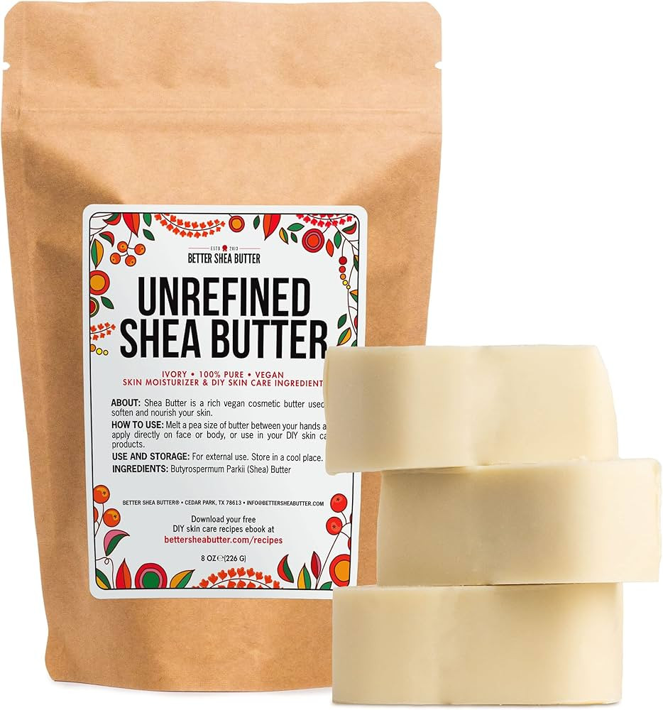 Raw Shea Butter - 100% Pure African Unrefined Shea Butter for Hair - Skin Moisturizer for Face, B... | Amazon (US)