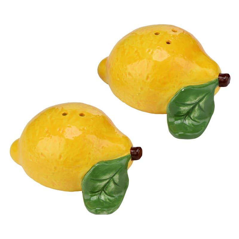 Lemon Shaped Salt & Pepper Shaker Set | At Home