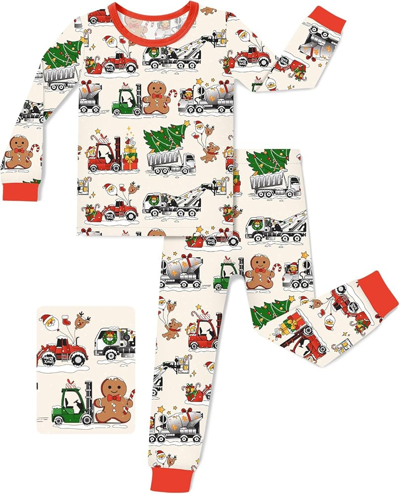 Bamboo Viscose Toddler Pajamas Boys Girls Baby 12M-8Y Pjs Sets Kids Snug fit 2pcs Long-Sleeve Sle... | Amazon (US)