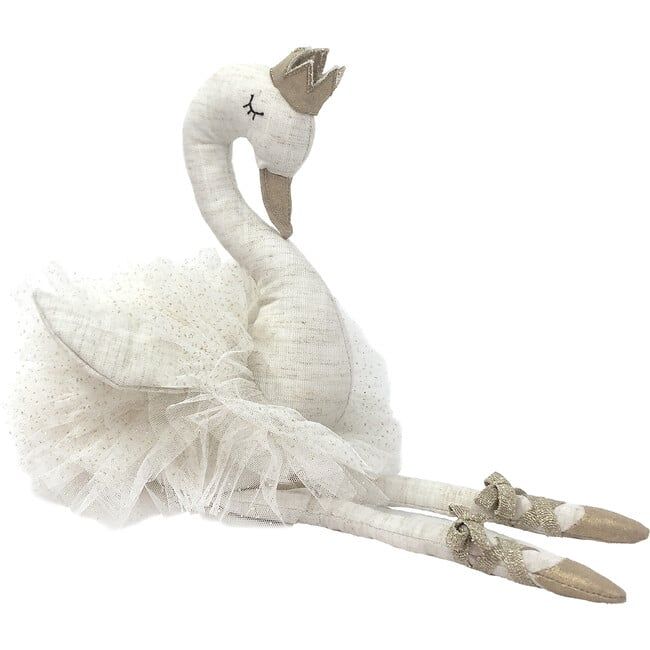 Layla Swan Ballerina Doll, Linen | Maisonette