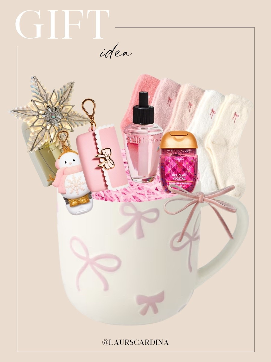 This gift idea includes  coffee mug filled with goodies like a snowflake night light, a snap case, light up hand sanitizer case, fragrance, hand sanitizer, and cozy socks.

Gifts for her, gift for teens, gift guide, Christmas gift idea.

#LTKFindsUnder50 #LTKSeasonal #LTKBeauty