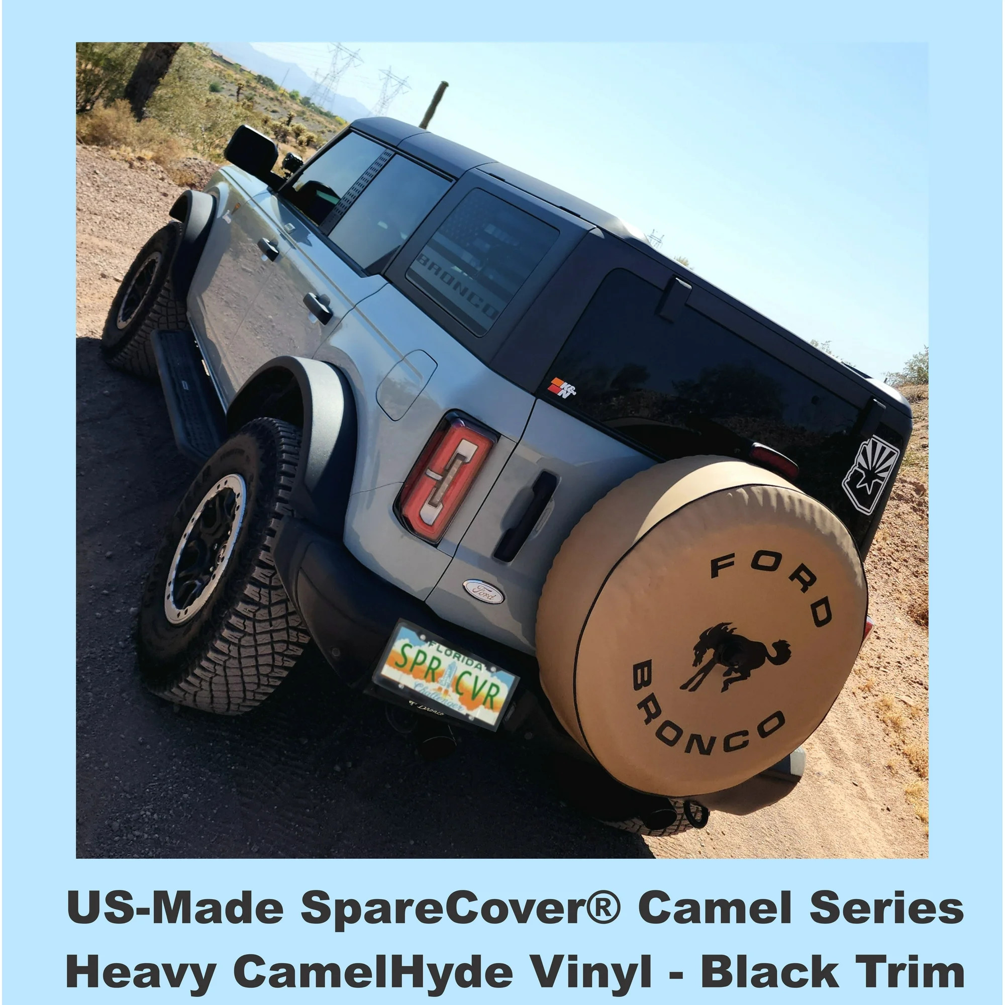 Camel Bronco - 35-in w/Camera - Ford BRONCO - US Made SpareCover - Camel Series - Heavy Luxury Vi... | Walmart (US)