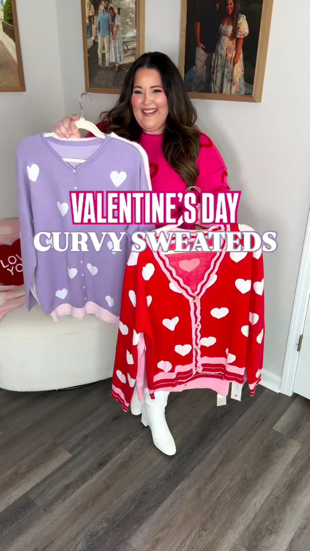 The *cutest* roundup of Valentine’s Day sweaters!! All curvy friendly of course!! 🥰💗 Perfect if you have a date night or a Galentines Day Party coming up!! And stay tuned, because this is just the first roundup of Valentine’s Day looks 😏

Also the BOOOOTS!!! Amazing, so comfy and a true wide calf!!! They will go with 10000 things! 😍🙌🏻

For size reference, I’m typically a US 18/20 and I’m in the XL or XXL in everything! 💗 

#LTKMidsize #LTKSeasonal #LTKPlusSize