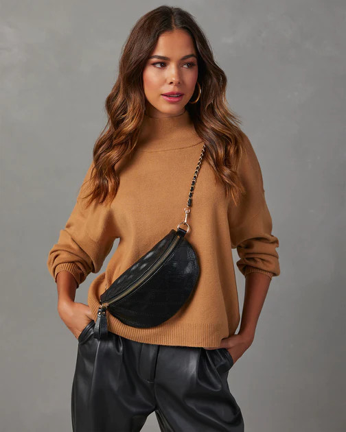 Jenny Faux Leather Belt Bag - Black | VICI