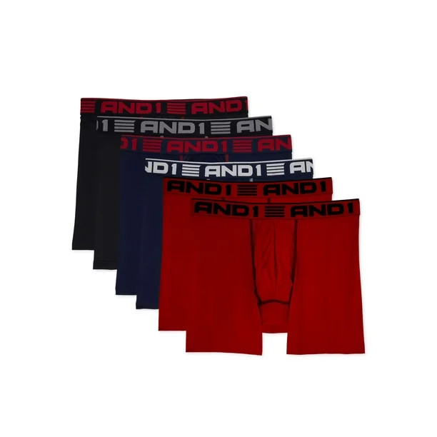 AND1 Men's Pro Platinum Boxer Briefs, 6 Pack | Walmart (US)