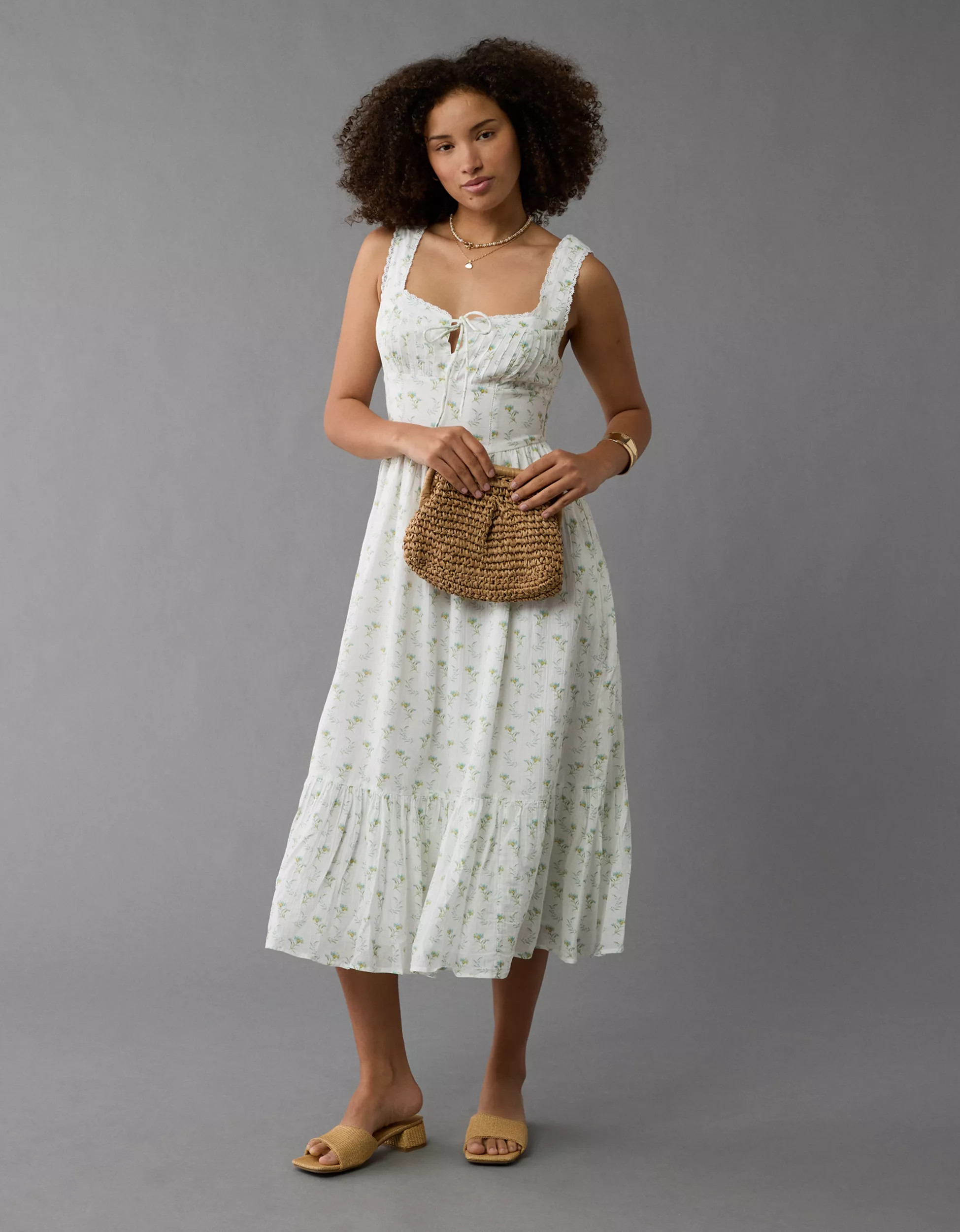 AE Corset Midi Dress | American Eagle Outfitters (US & CA)