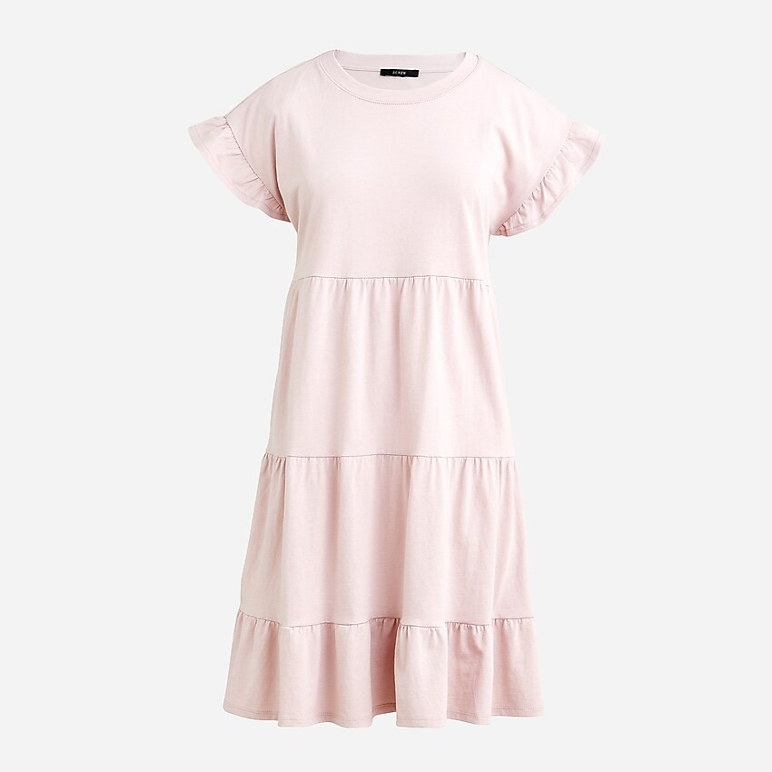 Tiered dress in broken-in jersey | J. Crew US