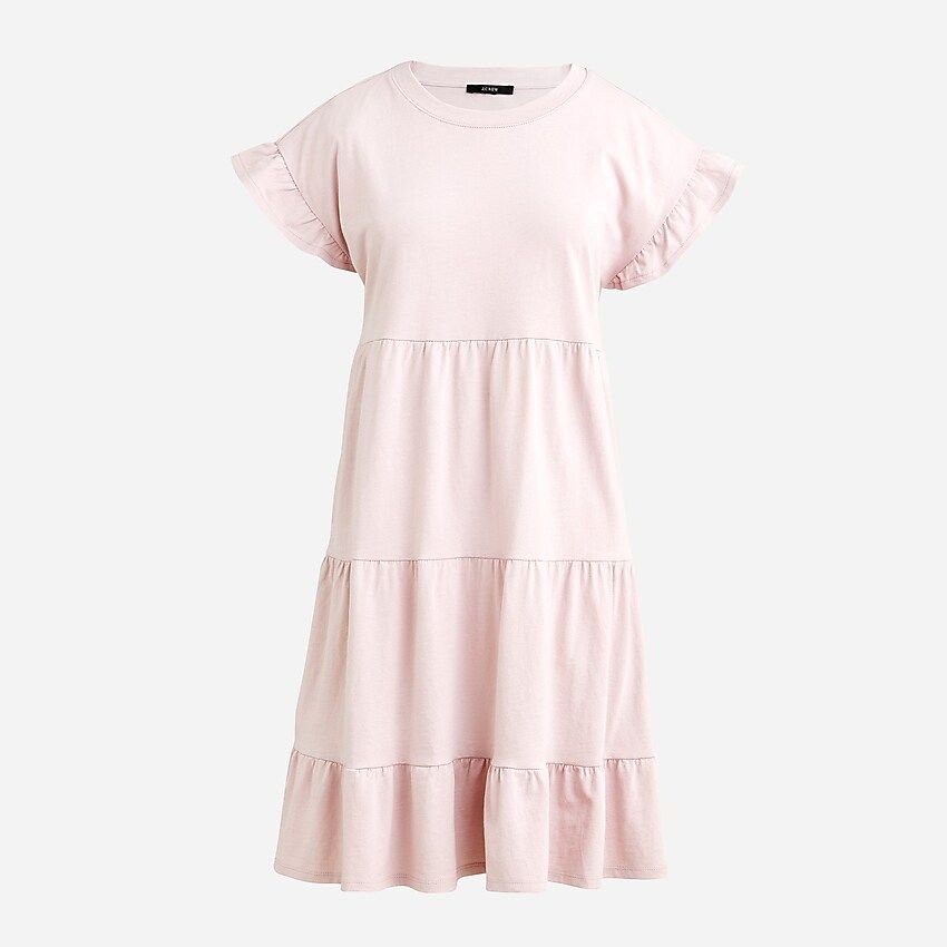 Tiered dress in broken-in jersey | J.Crew US