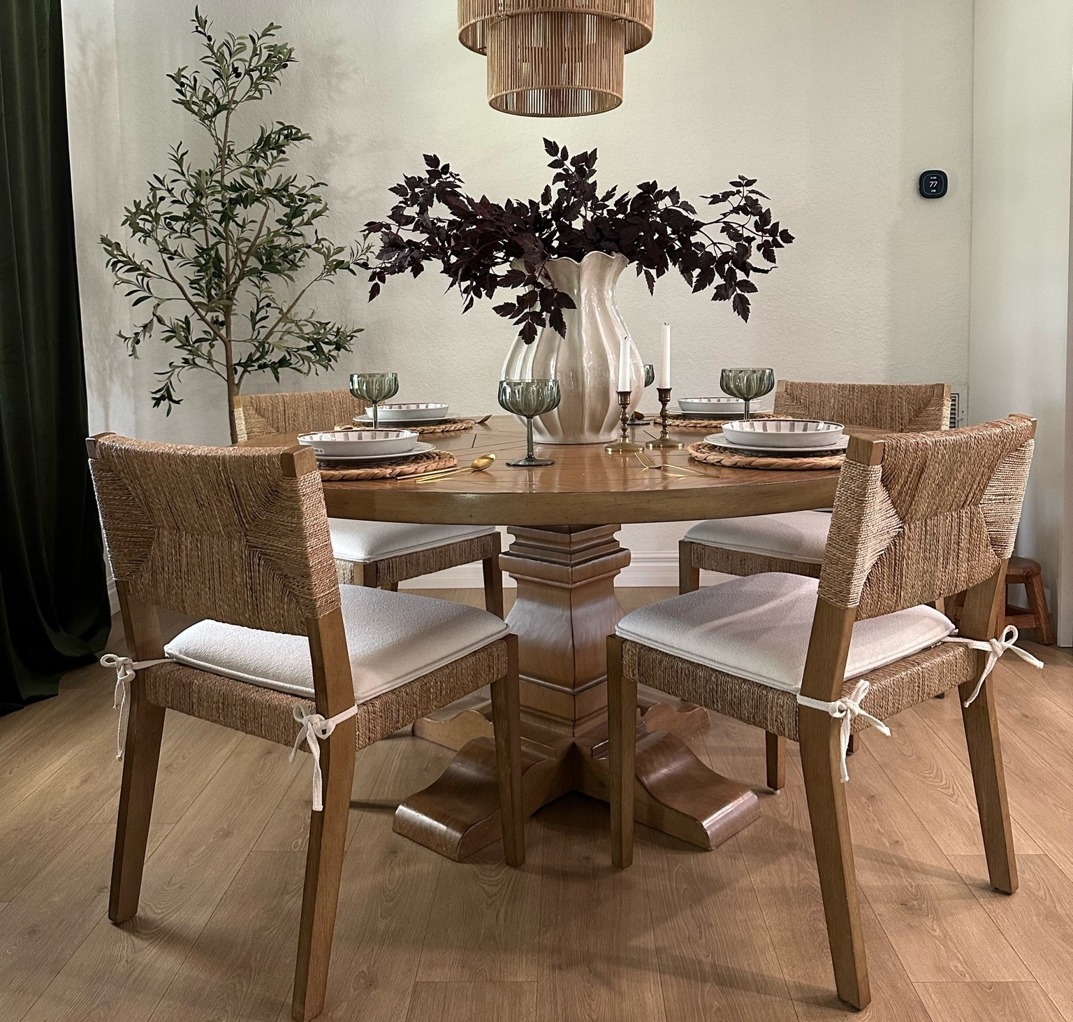 Fall dining room table and table setting. Green coupe glasses.

Fall decor 
Fall table setting 
Kitchen table
Home decor
Target 
Magnolia 
McGee 
Pottery barn 
Anthropology 
Walmart 
Amazon 
Home decor
Cozy cottage 
Dining chairs 
Thanksgiving 
Holiday table 
Fall stems 
Vintage

#LTKSeasonal #LTKHome #LTKSaleAlert