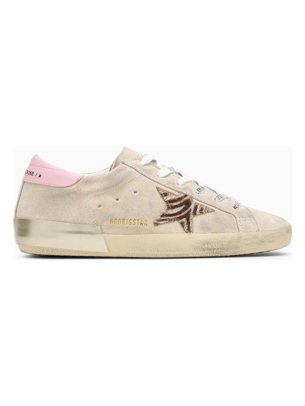 Golden Goose Women's Super-Star Beige/zebra-Coloured Low Sneakers | Size 36 | GWF00587F005436 | LOZURI