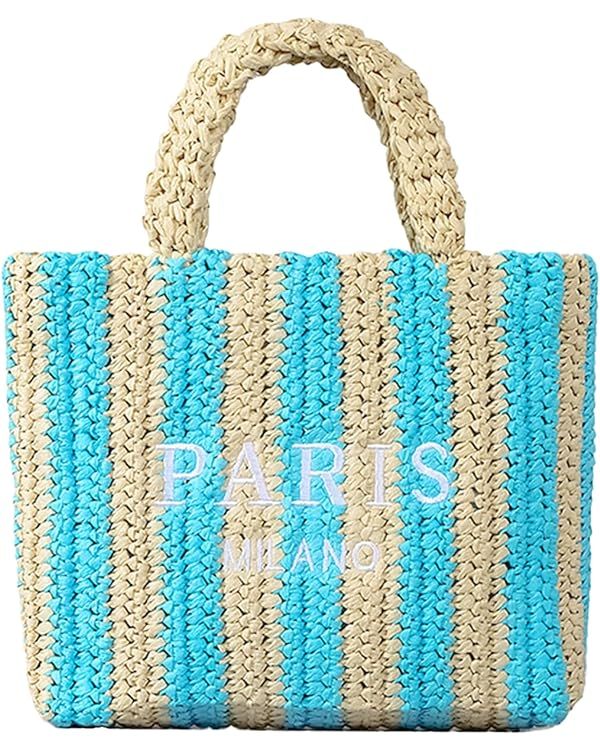 OWGSEE Straw Beach Bag for Women Summer Woven Tote Bag Packable Straw Purses and Handbags for Vac... | Amazon (US)